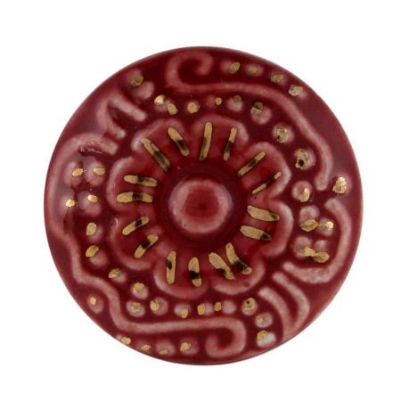 Cherry Golden Floral Ceramic Cabinet Knob
